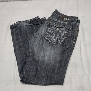 Mek Denim USA Montebello Bootcut Men's Size 36x34 Button Fly Distressed Dark